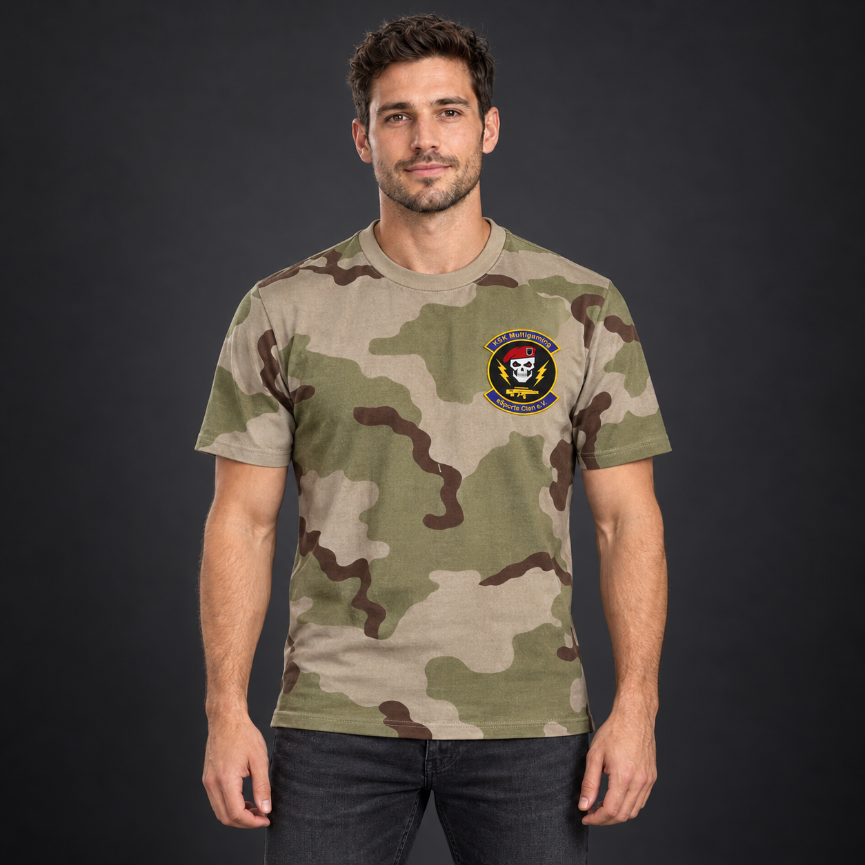 T-Shirt (bestickt) – 3 Farben Desert