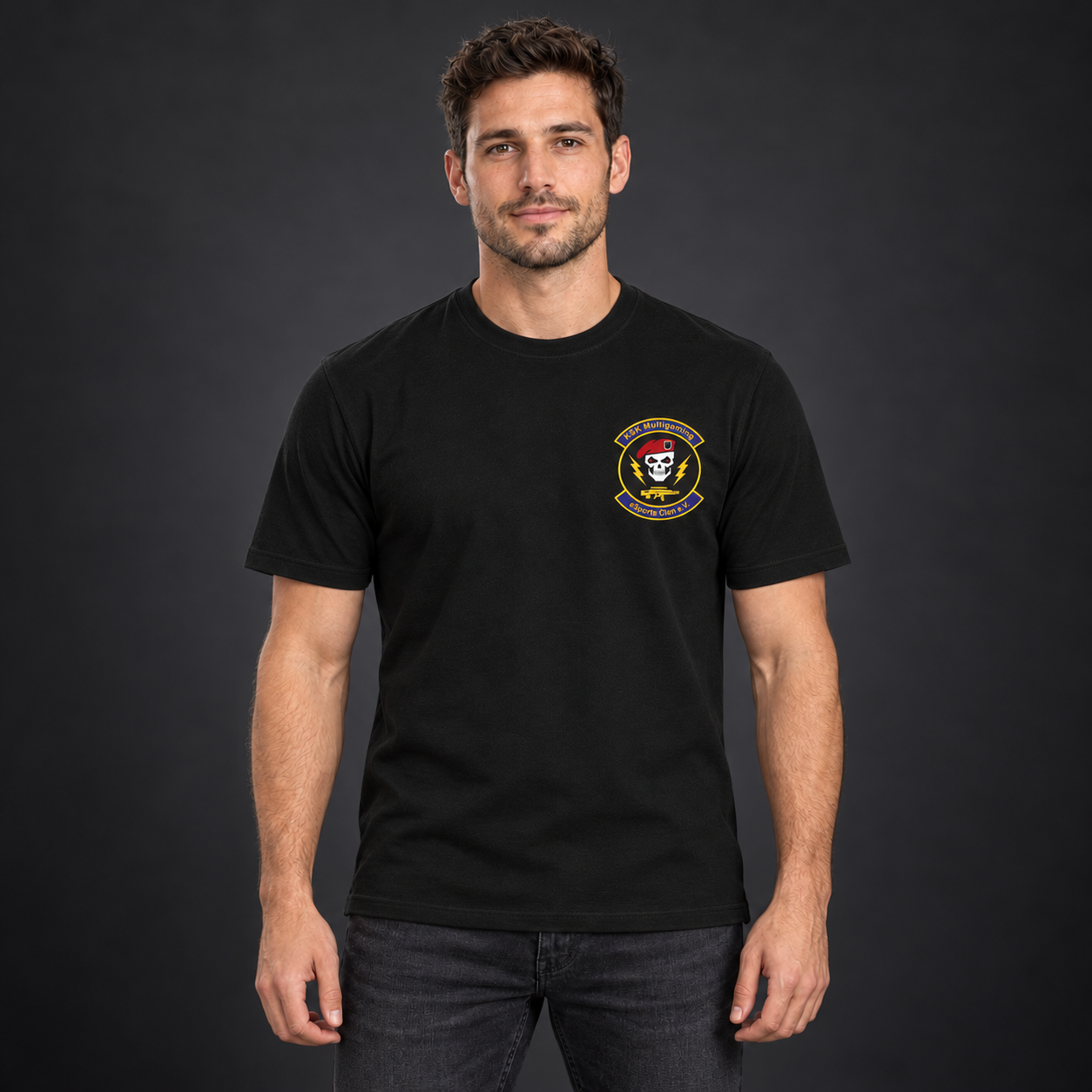 T-Shirt (bestickt) – schwarz
